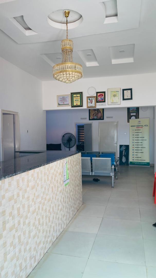 Reception and waiting lounge at Meddy Hospital
