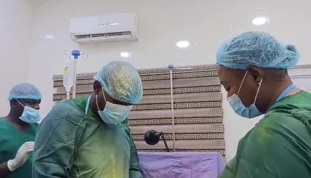 Surgical team at work in the operating theatre